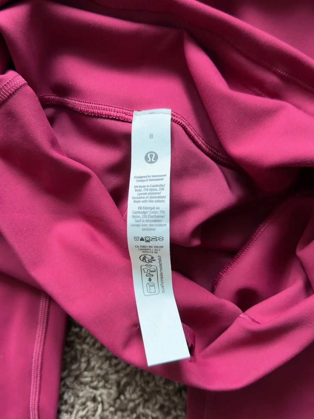 Lululemon Wunder Under High-Rise Crop 23” Magenta Smoke